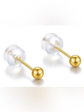Rose Gold AU750 Tiny ball Stud Earrings